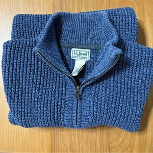 LL Bean quarter zip waffle knit sweater